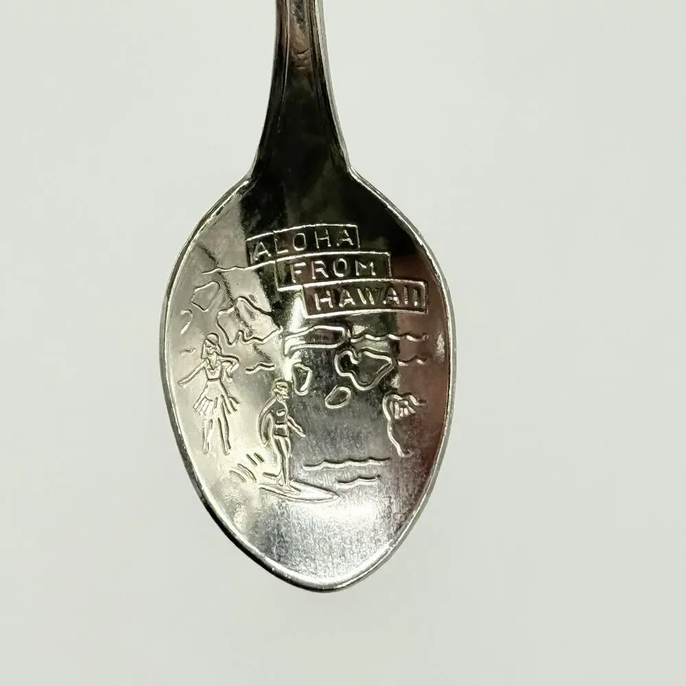 Aloha From Hawaii Fort USA Silver Vintage Souvenir Spoon 3.5